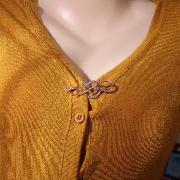 Brooch Music Symbol Rhinestone Sparkle Gemstone Clothing Accessorie Girl Pins - Picture 3 of 4